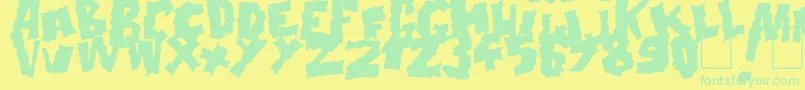 Doonga Black-fontti – vihreät fontit keltaisella taustalla