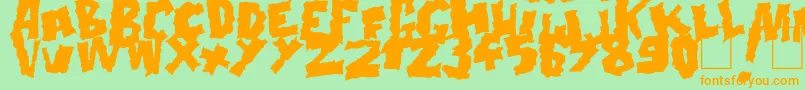 Doonga Black-fontti – oranssit fontit vihreällä taustalla