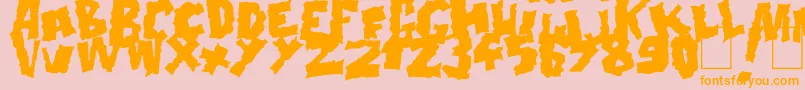 Doonga Black-Schriftart – Orangefarbene Schriften auf rosa Hintergrund
