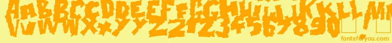 Doonga Black-fontti – oranssit fontit keltaisella taustalla