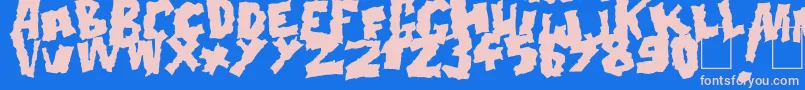 フォントDoonga Black – ピンクの文字、青い背景