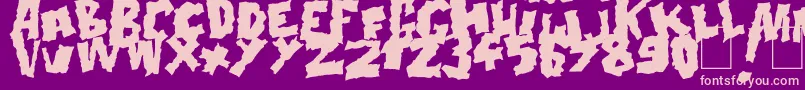 Doonga Black-fontti – vaaleanpunaiset fontit violetilla taustalla