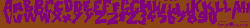 Doonga Black-Schriftart – Violette Schriften auf braunem Hintergrund