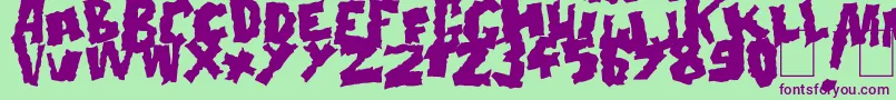 Doonga Black-fontti – violetit fontit vihreällä taustalla
