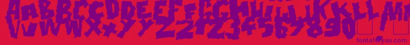 Doonga Black-fontti – violetit fontit punaisella taustalla
