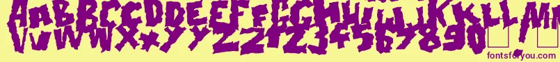 Doonga Black-Schriftart – Violette Schriften auf gelbem Hintergrund