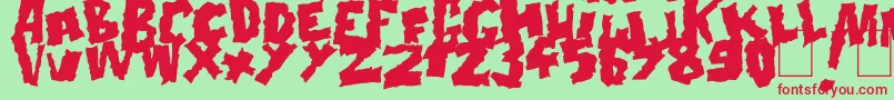 Doonga Black-fontti – punaiset fontit vihreällä taustalla