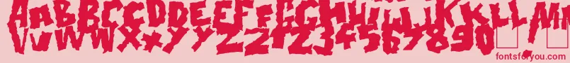 Doonga Black-fontti – punaiset fontit vaaleanpunaisella taustalla