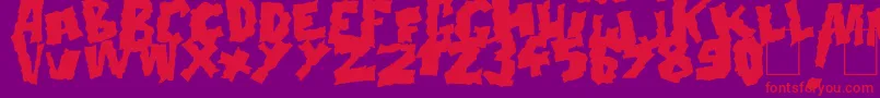 フォントDoonga Black – 紫の背景に赤い文字