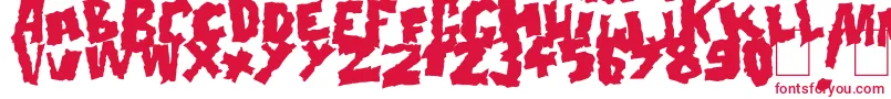 Doonga Black-fontti – punaiset fontit valkoisella taustalla