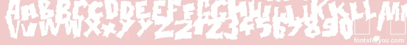 Doonga Black-fontti – valkoiset fontit vaaleanpunaisella taustalla