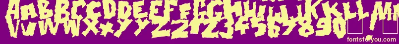 Шрифт Doonga Black – жёлтые шрифты на фиолетовом фоне