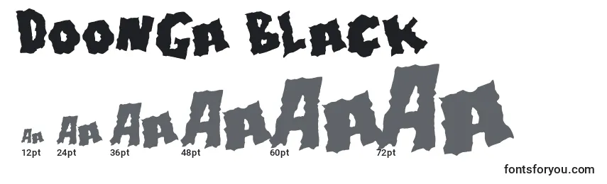 Размеры шрифта Doonga Black
