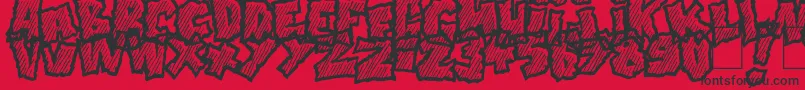 Doonga Slash-Schriftart – Schwarze Schriften auf rotem Hintergrund