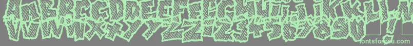 Czcionka Doonga Slash – zielone czcionki na szarym tle
