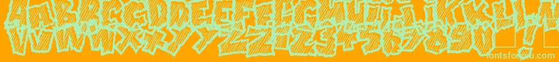 Lisätietoja Doonga Slash-fontista Doonga Slash-fontti – vihreät fontit oranssilla taustalla