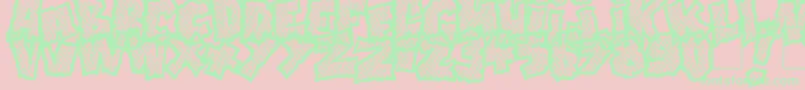 Czcionka Doonga Slash – zielone czcionki na różowym tle