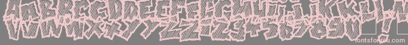 Doonga Slash-Schriftart – Rosa Schriften auf grauem Hintergrund