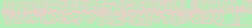 Fonte Doonga Slash – fontes rosa em um fundo verde