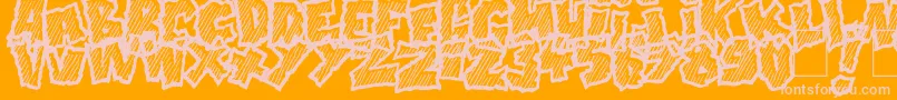 Doonga Slash-Schriftart – Rosa Schriften auf orangefarbenem Hintergrund