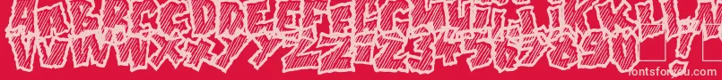 Doonga Slash Font – Pink Fonts on Red Background