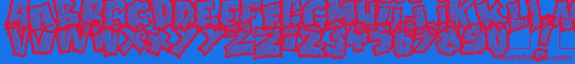 Doonga Slash Font – Red Fonts on Blue Background