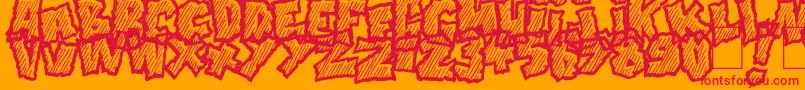 Doonga Slash Font – Red Fonts on Orange Background