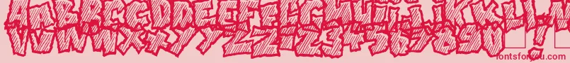 Doonga Slash Font – Red Fonts on Pink Background