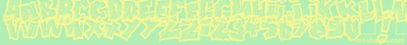 Doonga Slash Font – Yellow Fonts on Green Background