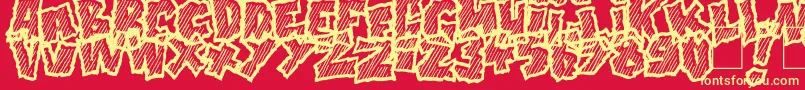 Doonga Slash Font – Yellow Fonts on Red Background