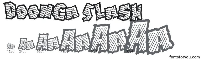 Размеры шрифта Doonga Slash