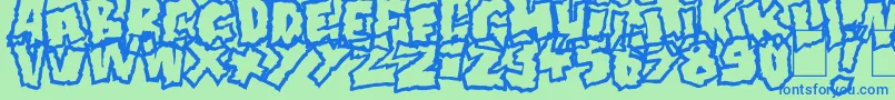 Doonga Font – Blue Fonts on Green Background