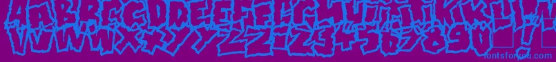 Weitere Informationen zur Doonga-Schriftart Doonga-Schriftart – Blaue Schriften auf violettem Hintergrund