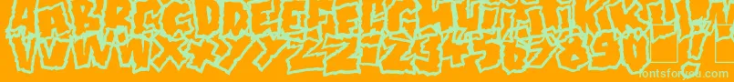 Doonga Font – Green Fonts on Orange Background