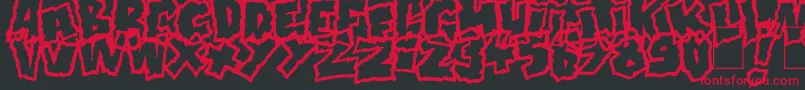 フォントDoonga – 黒い背景に赤い文字