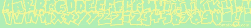Doonga Font – Yellow Fonts on Green Background