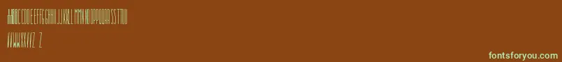 Czcionka Dooodleista condensed – zielone czcionki na brązowym tle