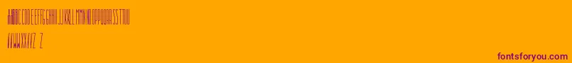 Dooodleista condensed-Schriftart – Violette Schriften auf orangefarbenem Hintergrund