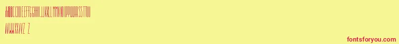 フォントDooodleista condensed – 赤い文字の黄色い背景