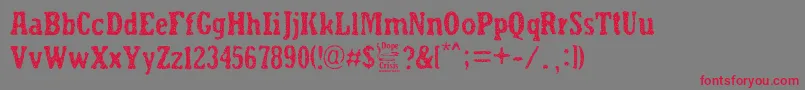 Dope Crisis-Schriftart – Rote Schriften auf grauem Hintergrund
