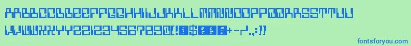 5computerized Font – Blue Fonts on Green Background