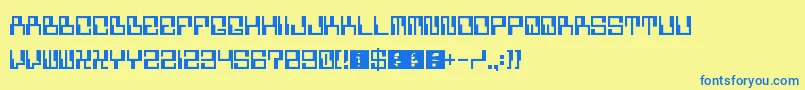 5computerized Font – Blue Fonts on Yellow Background