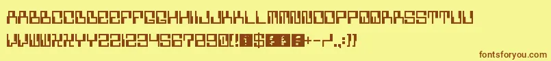 5computerized Font – Brown Fonts on Yellow Background