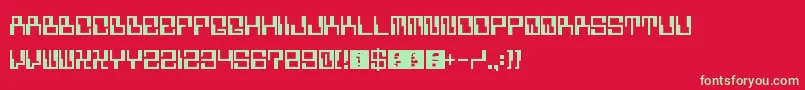 フォント5computerized – 赤い背景に緑の文字