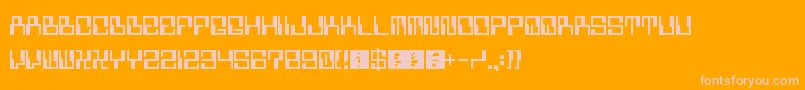 5computerized Font – Pink Fonts on Orange Background