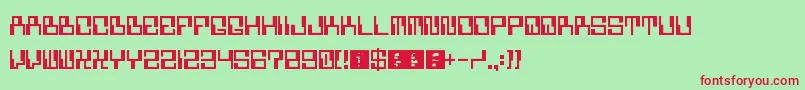 5computerized Font – Red Fonts on Green Background