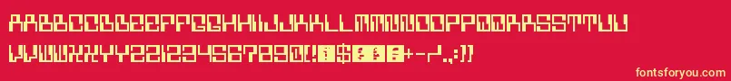 5computerized Font – Yellow Fonts on Red Background