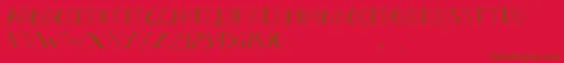 DORA DORE-Schriftart – Braune Schriften auf rotem Hintergrund
