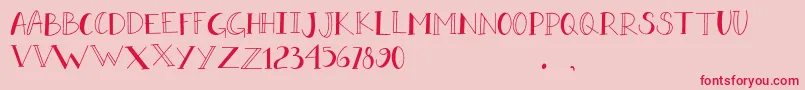 DORA DORE Font – Red Fonts on Pink Background