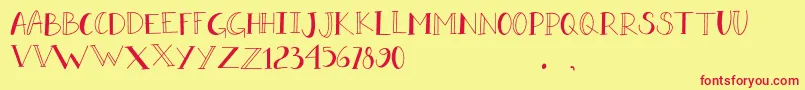 DORA DORE Font – Red Fonts on Yellow Background